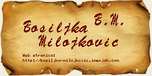 Bosiljka Milojković vizit kartica
